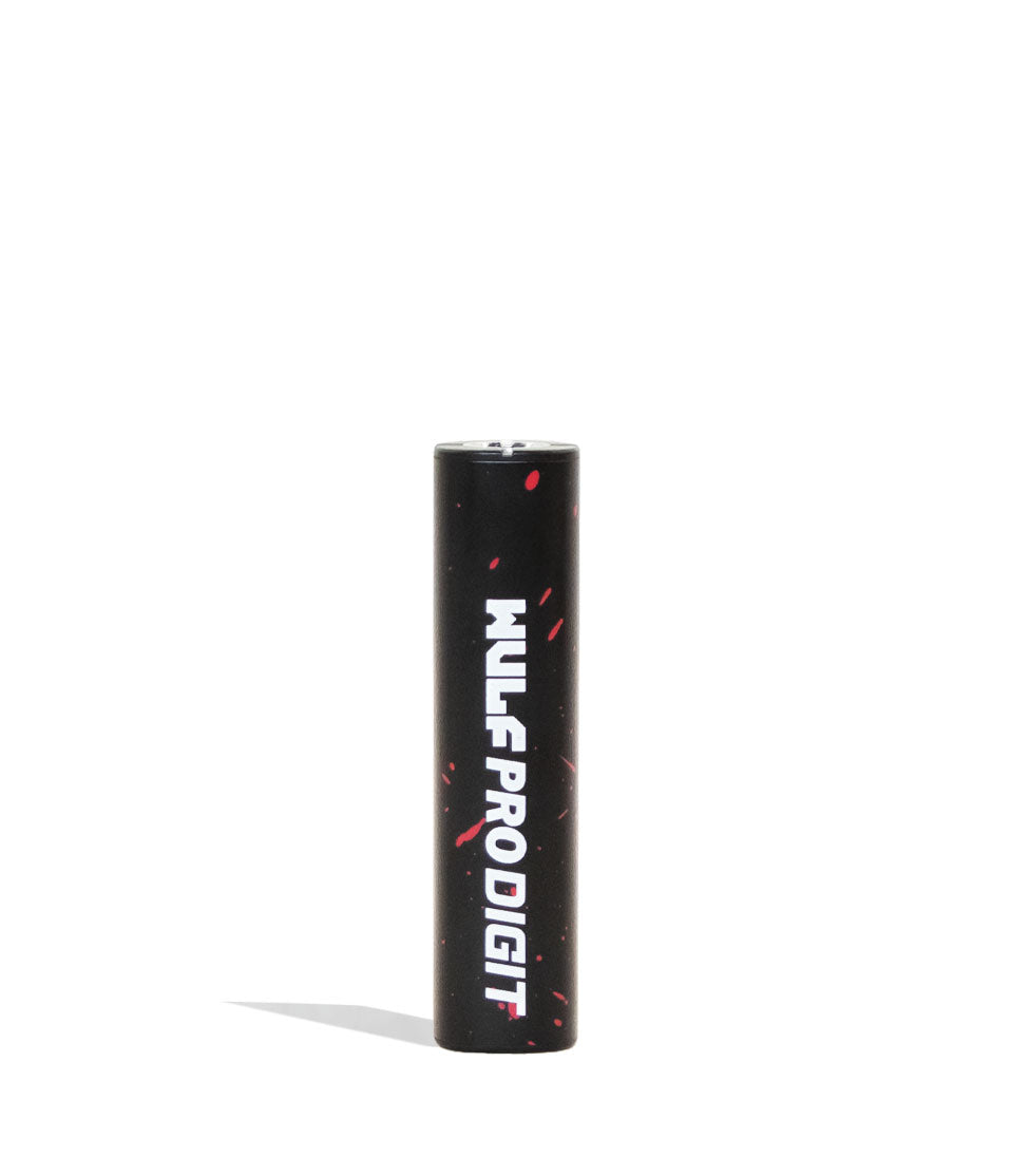 Black Red Spatter Wulf Mods Pro Digit Variable Voltage Battery Back View on White Background