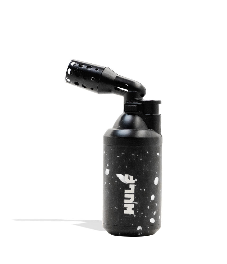 Black White Spatter Wulf Mods Roar Butane Torch Front View on White Background