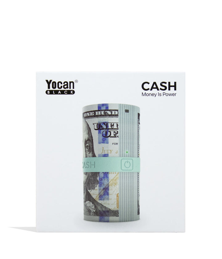 Turquoise Yocan Black Cash 510 Variable Voltage Battery packaging on white background