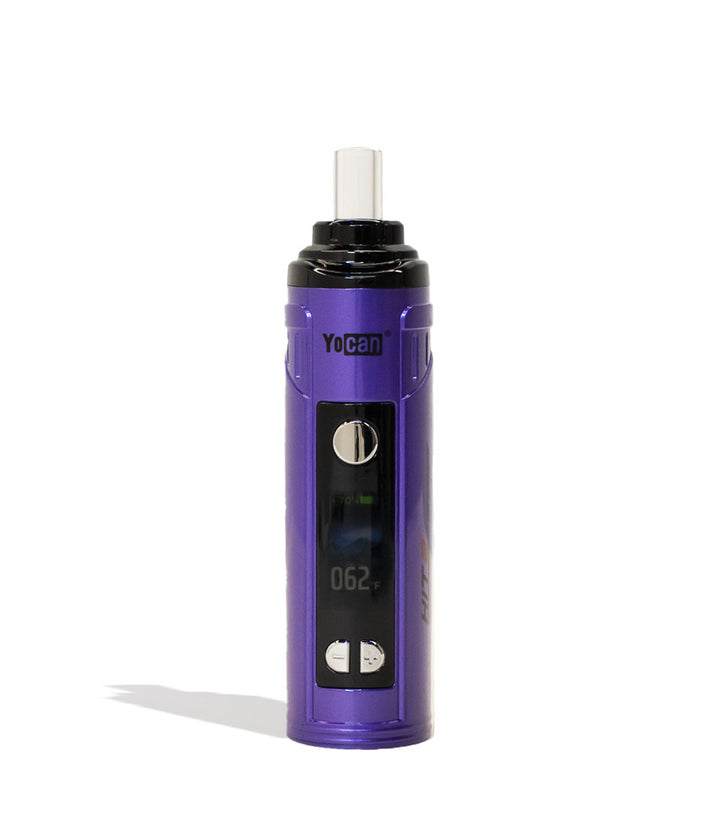 Purple Yocan HIT 2 Dry Herb Vaporizer Front View on White Background